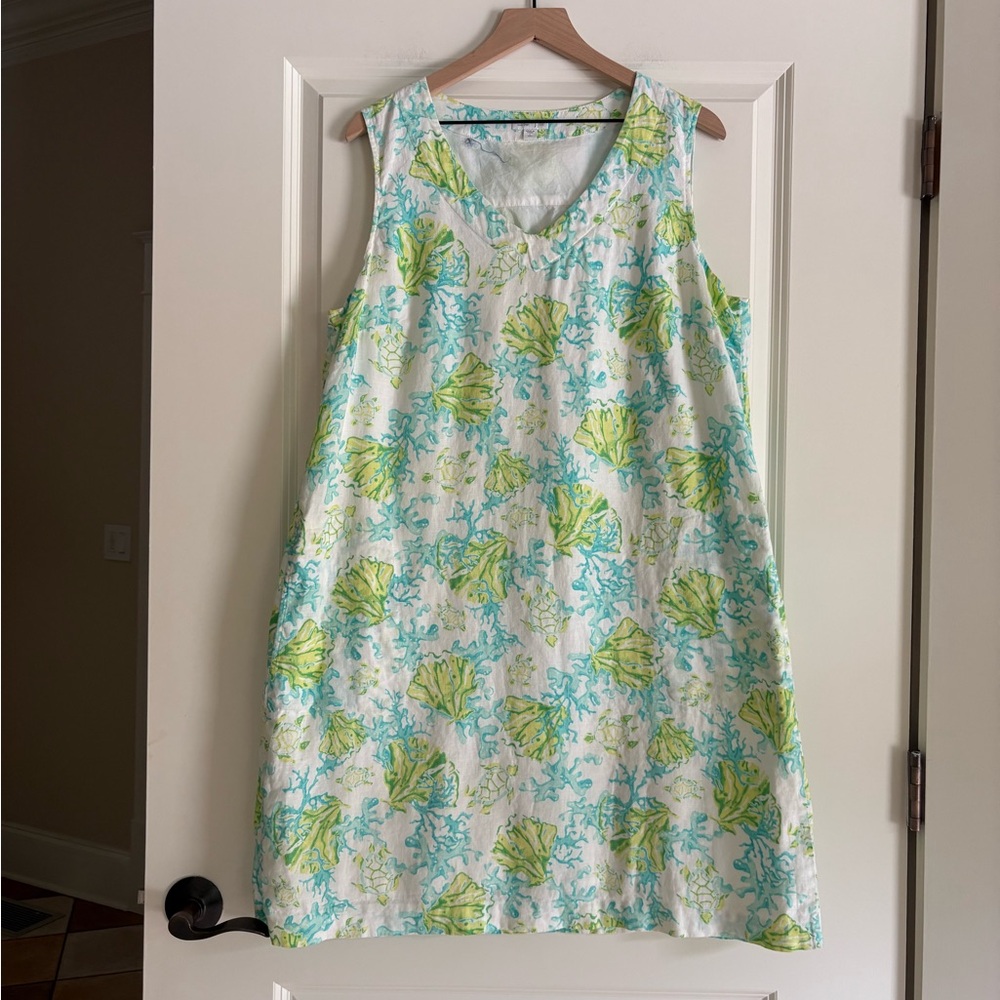 J.Jill Love Linen Nautical Print Sleeveless Dress
